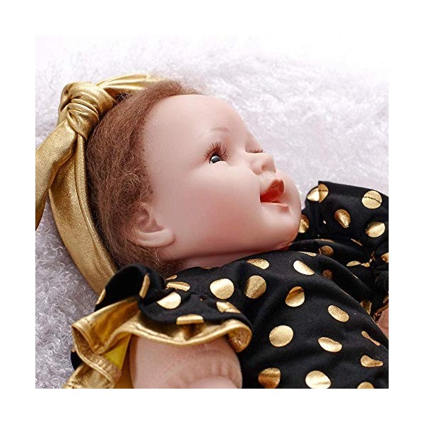 Reborn Baby Dolls Aides à la mémoire Simulation Silicone Baby Doll Reborn Doll 22"Fait à la Main pour Enfant de 3 Ans et Plus