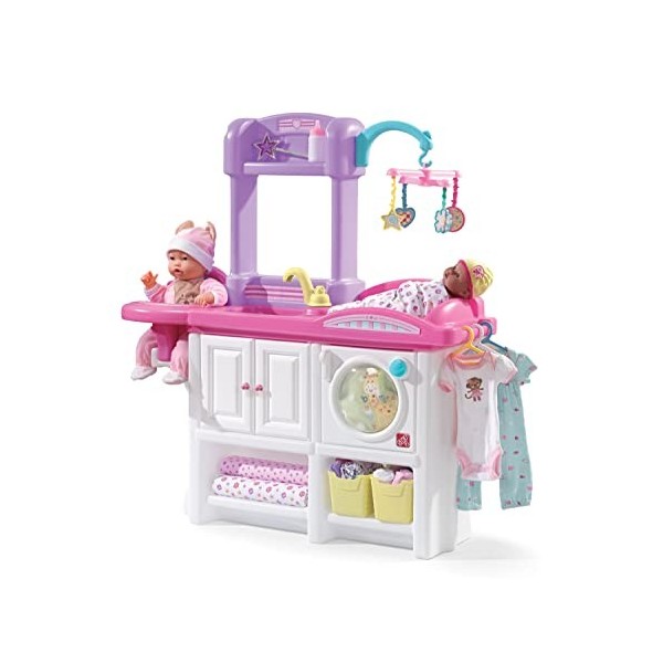 Step2 Love & Care Deluxe Chambre denfants pour pouppées | Avec berceau, siège bébé, machine à laver et accessoires sauf pou