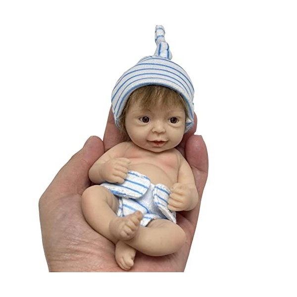Cipliko 5 Pcs Poupées lavables - Baby Dolls Silicone Boys Full Body,Poupées bébé avec vêtements et Accessoires dalimentation
