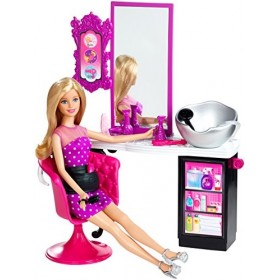 Barbie Salon de Coiffure et&nbsp;poupée Multicolores Mattel CMM 55