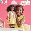 DOLLFUN World Girls Hanna Afrique Poupée tendance avec cheveux pour coiffer, vêtements, chaussures et accessoires, cheveux 