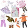 Ecore Fun Lot de 4 vêtements de poupée de 45,7 cm et chaussures et joli sac pour enfants, vêtements décontractés pour fille d