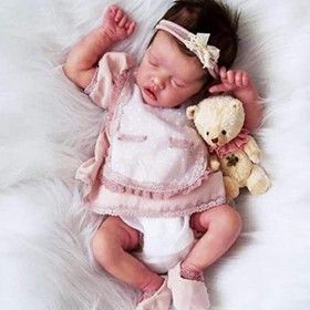 Reborn Baby Dolls Bébé Fille Endormie 46Cm 18" Fait À La Main Tout-Petit Réaliste Nouveau-Né Bébés Filles Poupée Réaliste pou