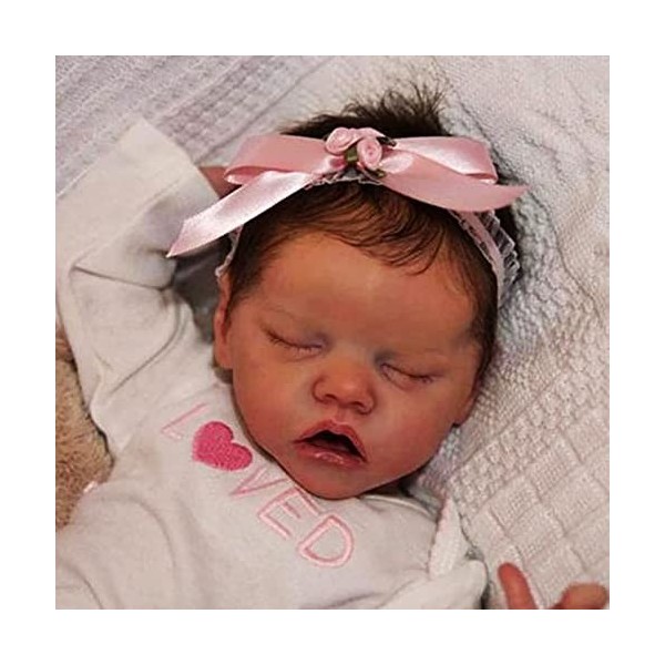 Reborn Baby Girl Doll 18 Pouces Réaliste Reborn Bébé Silicone Doux Réaliste Nouveau-Né Bébé Jouets pour 3 Ans Et Plus avec Vê