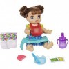 Baby Alive Happy Hungry Baby Brown Straight Hair Doll, Makes 50+ Sounds & Phrases, Eats & Poops, Drinks & Wets, for Kids Age 