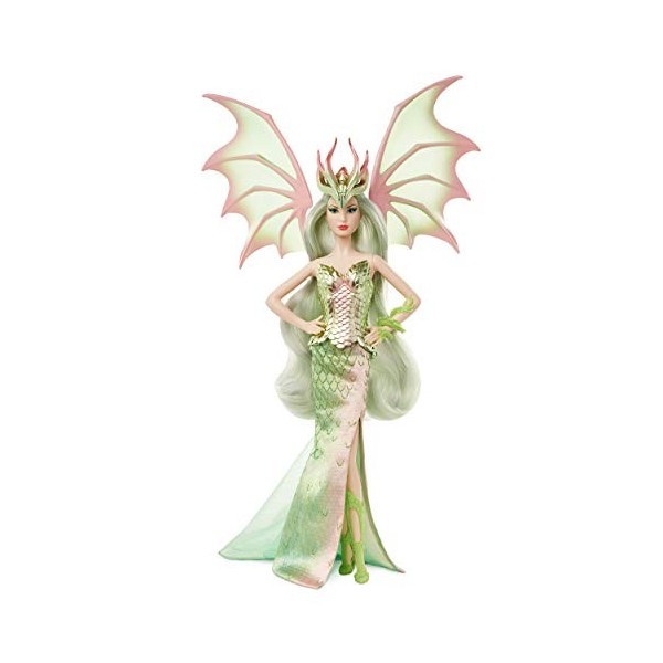 Barbie Signature poupée de collection Impératrice des Dragons au corps écailllé et ailes de dragon, jouet collector, GHT44