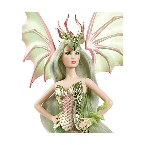 Barbie Signature poupée de collection Impératrice des Dragons au corps écailllé et ailes de dragon, jouet collector, GHT44