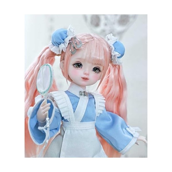 1/6 Mignon BJD Doll Ensemble Complet 22cm 8,66in Fait Main Poupée SD Résine Avancée Ball Jointed Doll avec Vêtements + Chauss