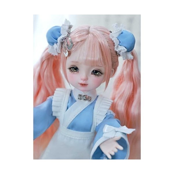 1/6 Mignon BJD Doll Ensemble Complet 22cm 8,66in Fait Main Poupée SD Résine Avancée Ball Jointed Doll avec Vêtements + Chauss