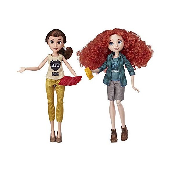 Disney Princess Ralph Breaks The Internet Movie Dolls, Belle and Merida Dolls with Comfy Clothes and Accessories