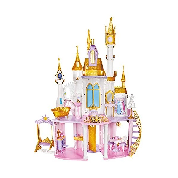 Disney Princesses, Château Royal, Maison de poupées avec Meubles et Accessoires, Jeu de lumières Musical, pour Enfants, dès 3