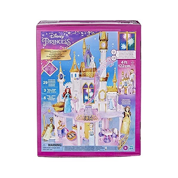 Disney Princesses, Château Royal, Maison de poupées avec Meubles et Accessoires, Jeu de lumières Musical, pour Enfants, dès 3