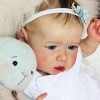 Poupées Bébé Reborn Fille 22 Pouces, Mignonnes Et Réalistes en Silicone Souple, Corps Complet, Poupées Nouveau-Né avec Yeux O