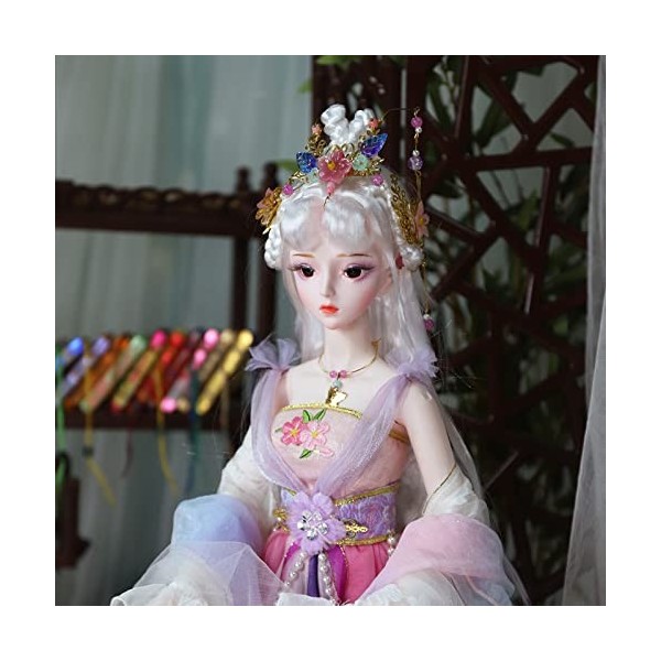 ZHENGRUI PoupéE Bjd Perruque Costume Ancienne PoupéE Jouets Bricolage PoupéE ArticuléE à Rotule 62cm Accessoires DéGuisement 