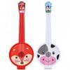 ibasenice Lot de 2 guitares pour enfants avec 4 cordes - Instrument de musique éducatif pour enfants et débutants