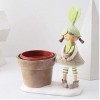 FMGOE Accessoires pour La Maison Sculptures Statue Poupée Verte Miniatures Figurine De Dessin Animé Résine Artisanat Bureau D