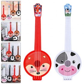 ibasenice Lot de 2 guitares pour enfants avec 4 cordes - Instrument de musique éducatif pour enfants et débutants