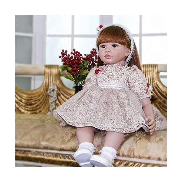 60cm poupée à Collectionner Princesse Bambin Fille poupée avec poupée de Cheveux blonds Ultra Longs poupée Faite à la Main