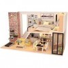 LEONYS Maison de poupée 3D DIY avec lumière LED, Mini Maison de poupée en Bois, Cadeau danniversaire créatif, Maison de poup