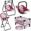 Litti Pritti Poupée et Accessoires 4 en 1 – Inclut Une balançoire, Une Chaise Haute, Un lit Pliable et Portable, Un Landau… A