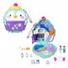 Polly Pocket Coffret Pingouin Des Neiges Avec 2 Mini-Figurines, 12 Accessoires, 6 Éléments De Jeu, Jouet Voyage, Jouet Enfant