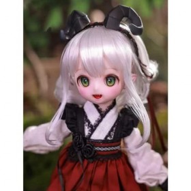 1/6 Mignon Poupée BJD 31cm 12,2in Poupée SD Ball Jointed Doll avec Vêtements + Perruque + Chaussures + Maquiller + 4 Paires d