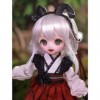 1/6 Mignon Poupée BJD 31cm 12,2in Poupée SD Ball Jointed Doll avec Vêtements + Perruque + Chaussures + Maquiller + 4 Paires d