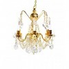 Melody Jane Maison de poupées 6 Bras Véritable Cristal Chandelier Or Finition Miniature Ampoule électrique