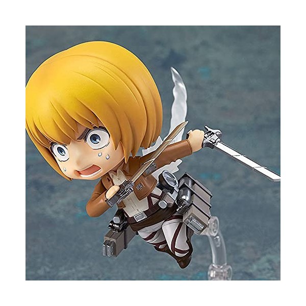 Poupée modèle Armin Arlert version Q, personnage du manga japonais "LAttaque des Titans", posture debout, mesure 3,9 pouces 