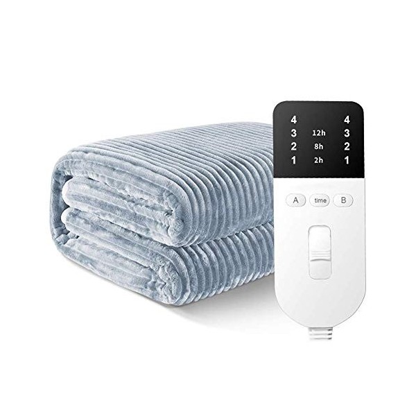 FETION Couverture chauffable, Couverture électrique à Double lit, Double contrôle électrique Tiper Blanket Double contrôleurs