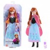 Disney La Reine Des Neiges Poupée Articulée Anna Au Look Emblématique, Jupe Magique Avec Changement Couleur, Cape Amovible Et