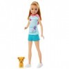 Barbie Poupée Stacie Aux Cheveux Blonds En Queue De Cheval Et Tenue Sport, Avec Chien, Jouets Et Accessoires Inclus, Jouet En