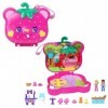 Polly Pocket Coffret Ourson Fraise Avec Jardin, 2 Mini-Figurines, 12 Accessoires Dont Panier Élévateur, 5 Éléments De Jeu, Jo