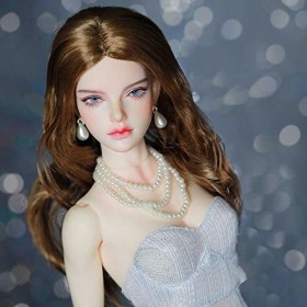 ZDLZDG Élégance Fille 1/4 Poupées BJD 18,5in Ball Jointed Résine Poupée avec Jupe Longue Talons Hauts Perruque Accessoires, p