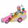 Barbie Coffret Poupée Stacie Avec Voiture De Kart, Chien Et Accessoires, 9 Éléments, Inspiré Du Film Barbie Et Stacie - À La 