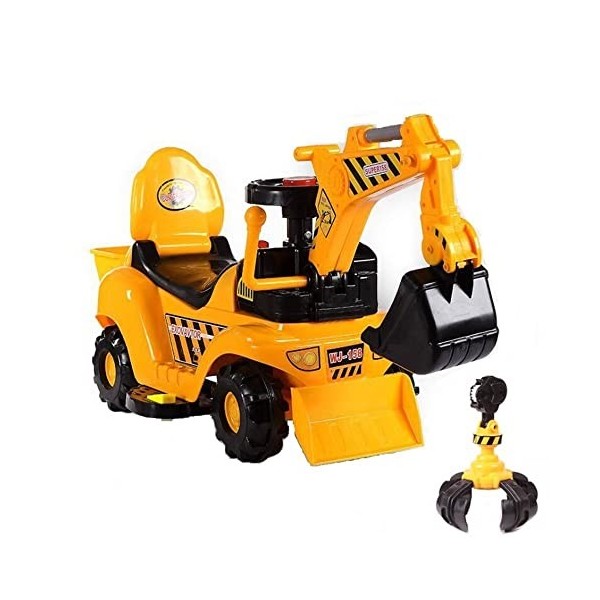 EERSTA Grande voiture de jouet dexcavatrice Sit-on-ride, excavatrice électrique pour enfants, garçons et filles, démarrage à