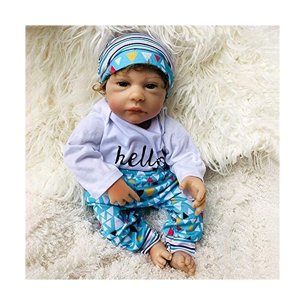 Jouet Reborn Baby Dolls Reborn Baby Dolls Poupée Réaliste 18 Pouces 46 cm Nouveau-né Bébé Poupée Doux Silicone Vinyle avec Su