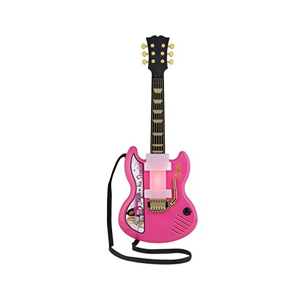 eKids Barbie Guitare pour Enfants avec Musique intégrée et Barre Whammy - Jouet Musical pour Les Fans de Barbie Toys pour Fil