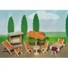 Goki - 51913 - Poupée - Meubles de jardin pour maison de poupées - 9 pièces