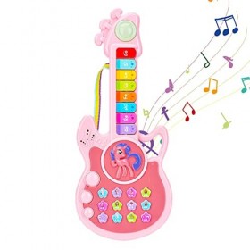 sdfsa Guitare Jouet pour Enfants Jouet Musical pour Guitare électronique Lumière et Son pour Enfants Instruments éducatifs Jo