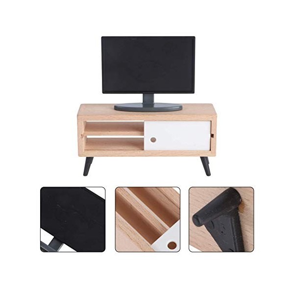 Zerodeko 1 Pc Meuble TV De Maison De Poupée Mini Vraie Télé pour Maison De Poupée Meubles De Maison De Poupée 1 12 Échelle Me