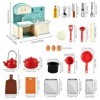 EKKONG Cuisine Miniature, Meuble Maison Poupee Accessoires Meubles de Maison de Poupée 23 Pièces Objet Miniature pour Mini Cu