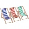 Cobee Dollhouse Mini Chaise Pliante, 3 Pcs Miniature en Bois Chaise de Plage Maison de Poupée Chaise Longue Maison de Poupée 