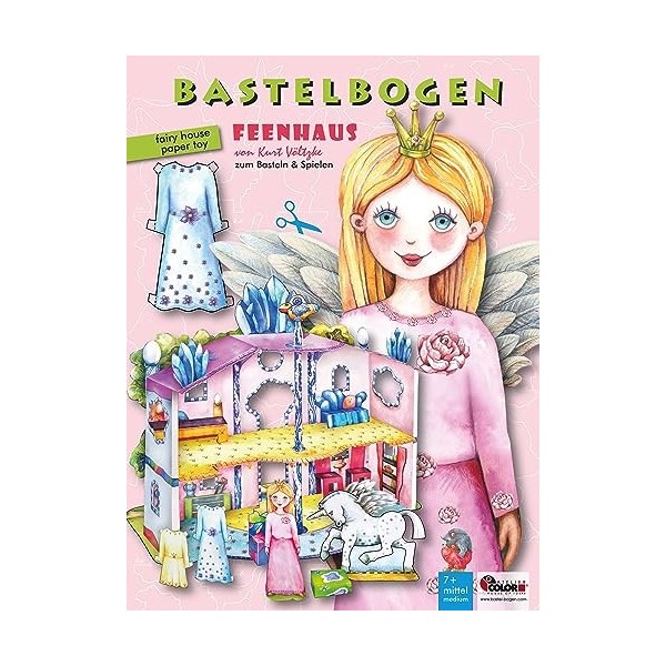 ATELIER COLOR Maison de fée pour princesse et licorne, feuille à partir de 6+ ans DIY set 3D papier créatif jouet livre à déc