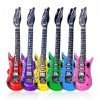 VIKSAUN 6 Pièces Guitare Gonflable, Instrument Gonflable, Guitare à air Rockstar, Instruments de Musique Accessoires Gonflabl