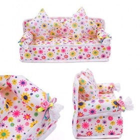B.S.I. Products STOREINBOX Mini Meubles Fleur Canapé Canapé +2 Coussins pour Poupée Barbie Maison Accessoires