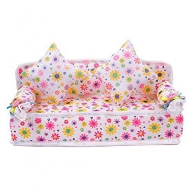 B.S.I. Products STOREINBOX Mini Meubles Fleur Canapé Canapé +2 Coussins pour Poupée Barbie Maison Accessoires