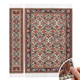 iLAND Tapis tissé vintage pour meubles de maison de poupée plume 