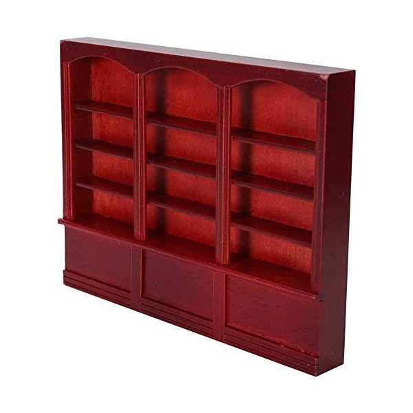 Zerodis 1:12 Maison de poupée Miniature Accessoires, étagère en Bois Vitrine Triple Bibliothèque Meubles Jouet Décoration pou