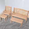 4PCS Maison De Poupée Meubles en Bois Chaise De Jardin Tabouret Miniature Table Chaises Meubles Ensemble pour Enfants Au-dess